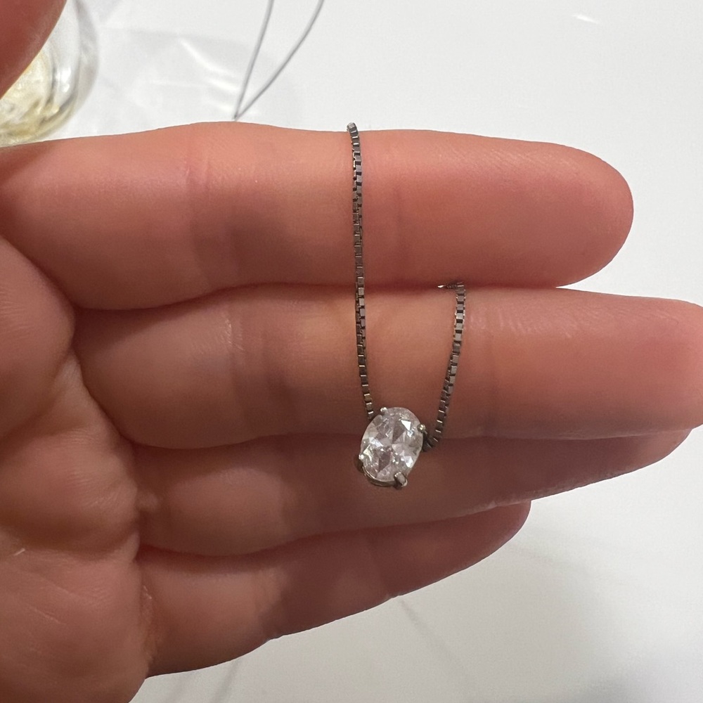 Oval CZ stone 925 necklace
